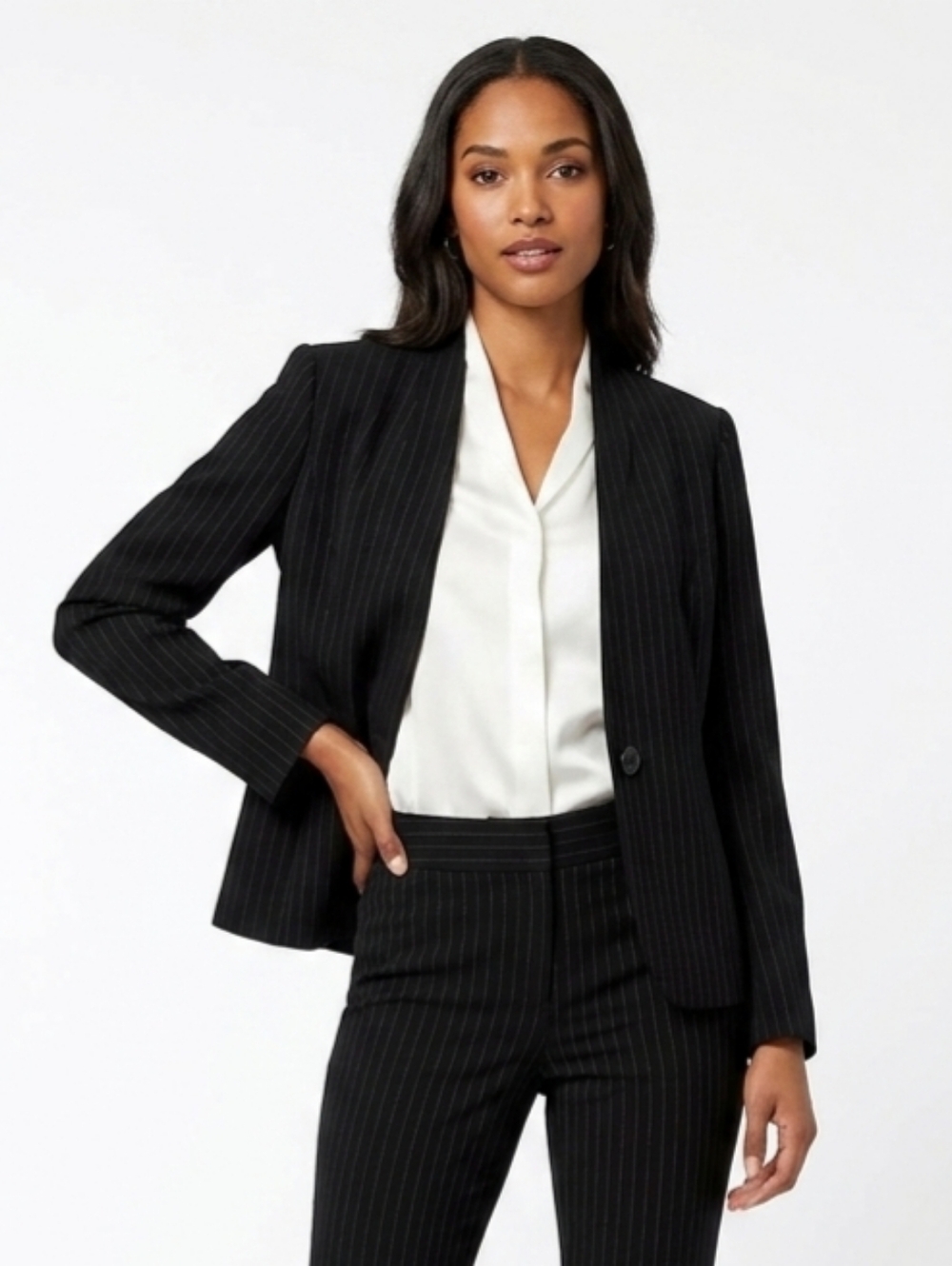 Kasper Black Pinstripe Women's Blazer Size 6